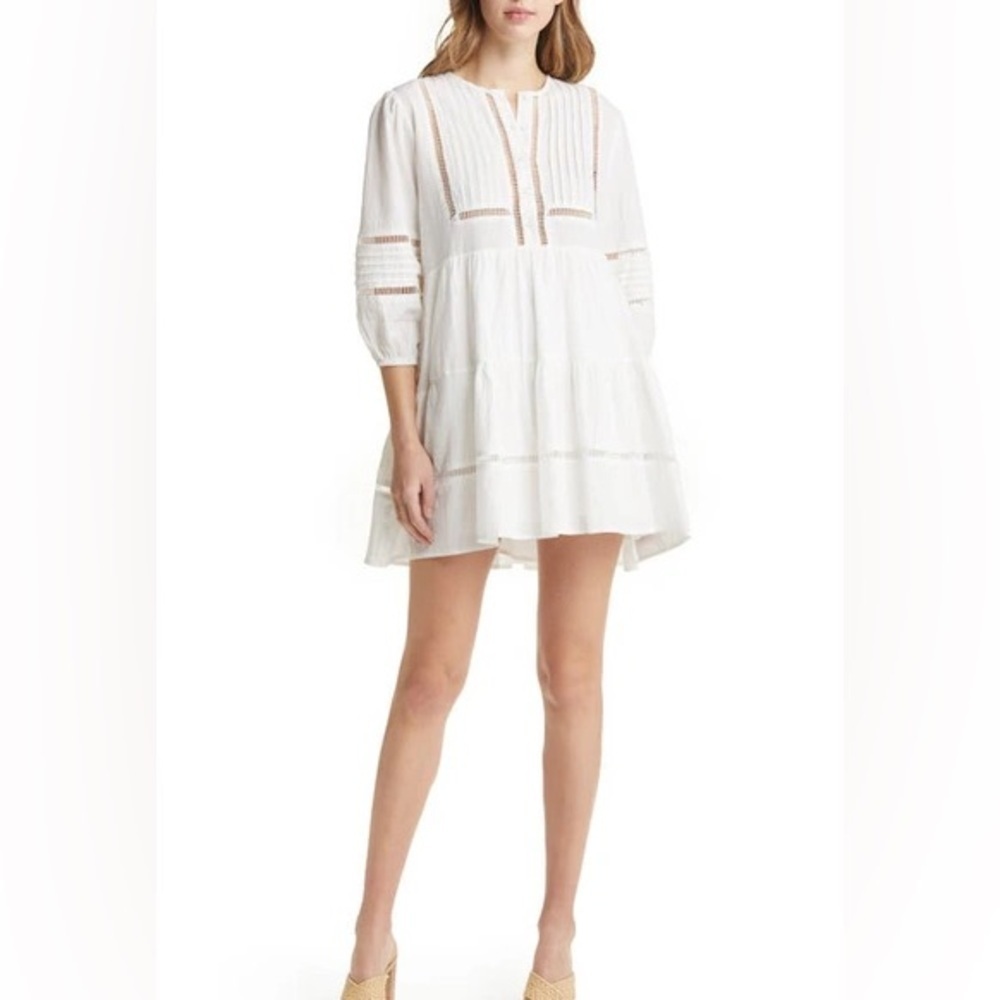 Aqua White Ruffled Tiered Sundress